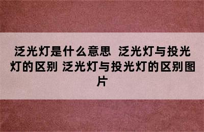 泛光灯是什么意思  泛光灯与投光灯的区别 泛光灯与投光灯的区别图片